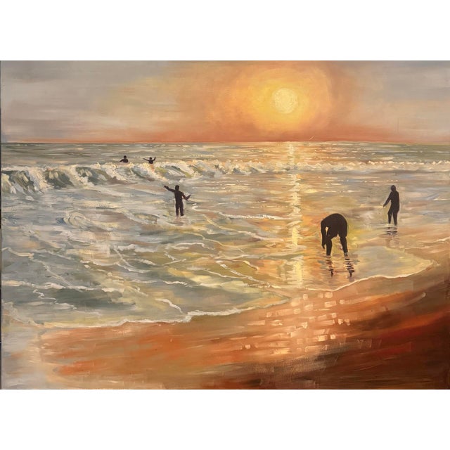 Light and Tide We Shared captures a fleeting moment by the water, where figures move through the waves beneath the warmth...