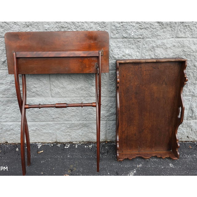 Late 19th Century 19th Century Mahogany Faux Bamboo Butler Tray Table For Sale - Image 5 of 9