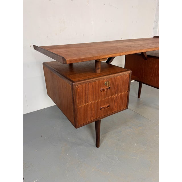 Mid-Century Danish Teak Desk attributed to Louis van Teeffelen for Wébé, 1960s For Sale - Image 15 of 18