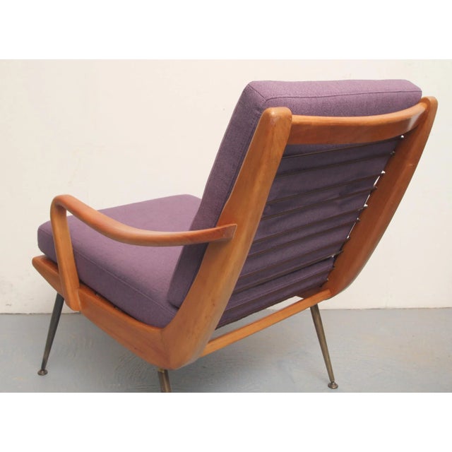 Brown Violet Boomerang Armchair in Cherry, 1950s For Sale - Image 8 of 13