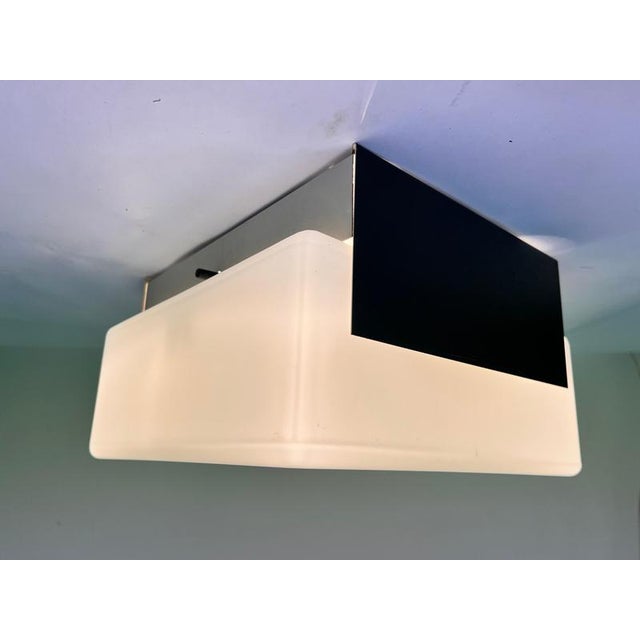 Mid-Century Flush Mounts in Glass and Metal, Czechoslovakia, 1970s, Set of 2 For Sale - Image 4 of 9