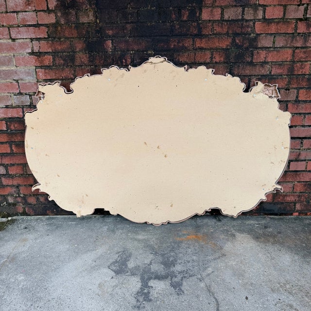 1960s Rococo Revival Wall Mirror Newly Painted in Swedish Gustavian Style Linen White and Light Blue For Sale - Image 13 of 15
