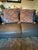 Stunning matching pair of vintage Persian style rug pillow covers. Handcrafted from authentic fragments of mid-century...