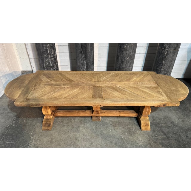 Large French 3-Meter Oak Farmhouse Dining Table, 1920s For Sale - Image 11 of 16