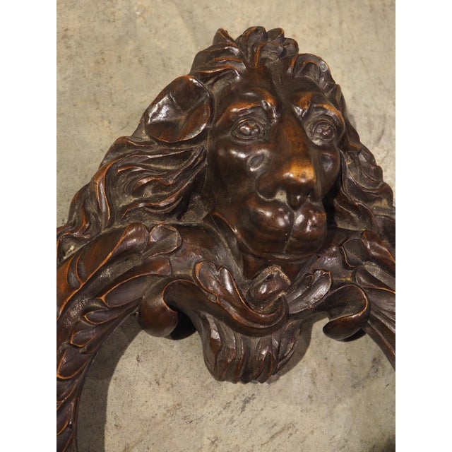 Oversized French Carved Walnut Study of a Bronze Door Knocker, 19th Century For Sale - Image 9 of 16