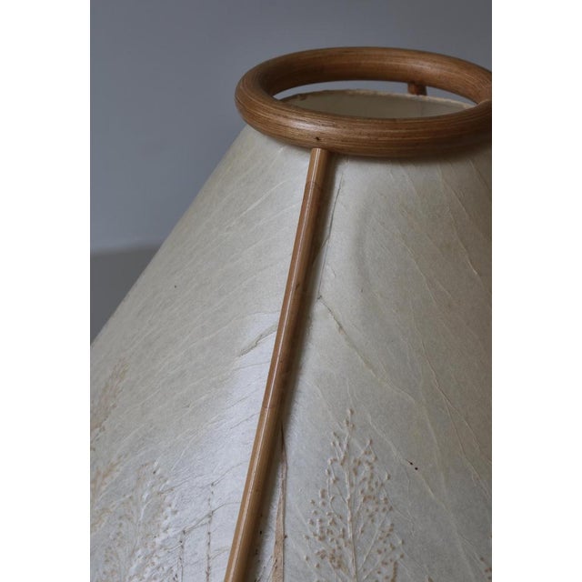 Scandinavian Wabi-Sabi Bamboo Table Lamp Shade with Pressed Plants, 1950s For Sale - Image 12 of 18