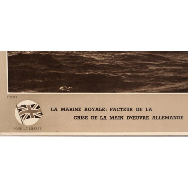 1940-1945 Original French Wwii Poster, Victoire / Un Sous-Marin Britannique (Submarine) For Sale - Image 4 of 5