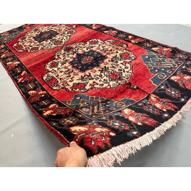 Hand Knotte Persian Karadagh Double Medallion Village Rug - 9'8" X 4'4" For Sale - Image 10 of 14