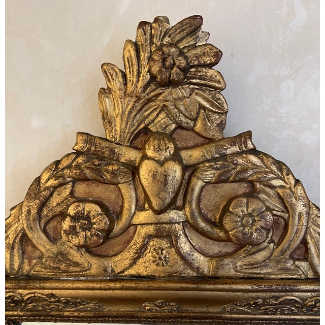 Late 19th Century 19th Century French Bridal Mirror W/ Carved Frame For Sale - Image 5 of 13