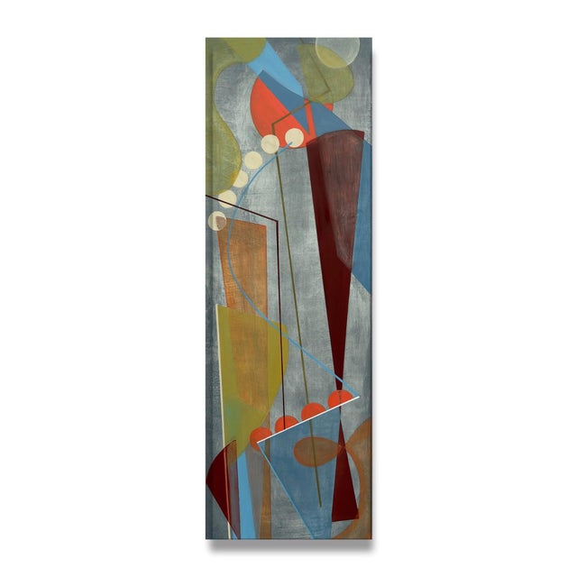 It's the Rest of the World That is Moving by Amy Hutcheson | Oil on wood cradle Abstract geometric composition. For Sale