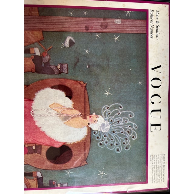 1910s Vintage Vogue Framed Magazine Cover by Helen Dryden For Sale - Image 5 of 5