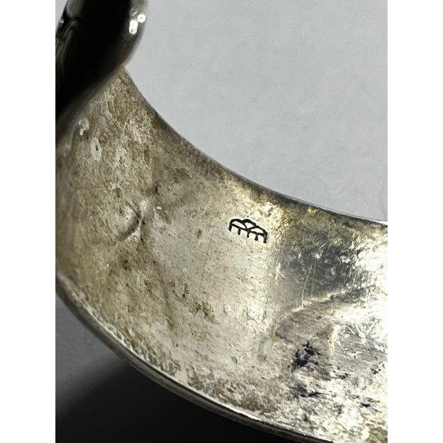 Native American Rare Victor Coochwytewa Vintage Hopi Silver Overlay Cuff For Sale - Image 3 of 7