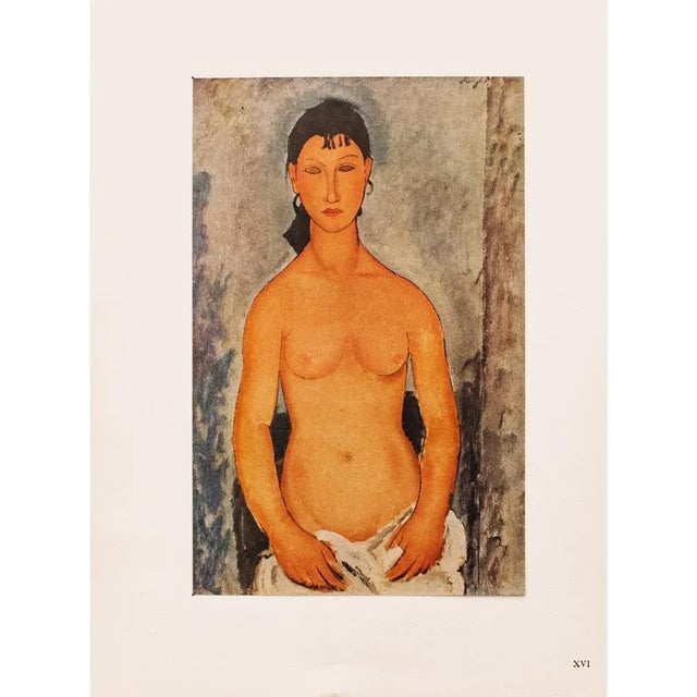 Paper 1947 After Amedeo Modigliani "Elvire Nue", First Edition Parisian Lithograph For Sale - Image 7 of 8