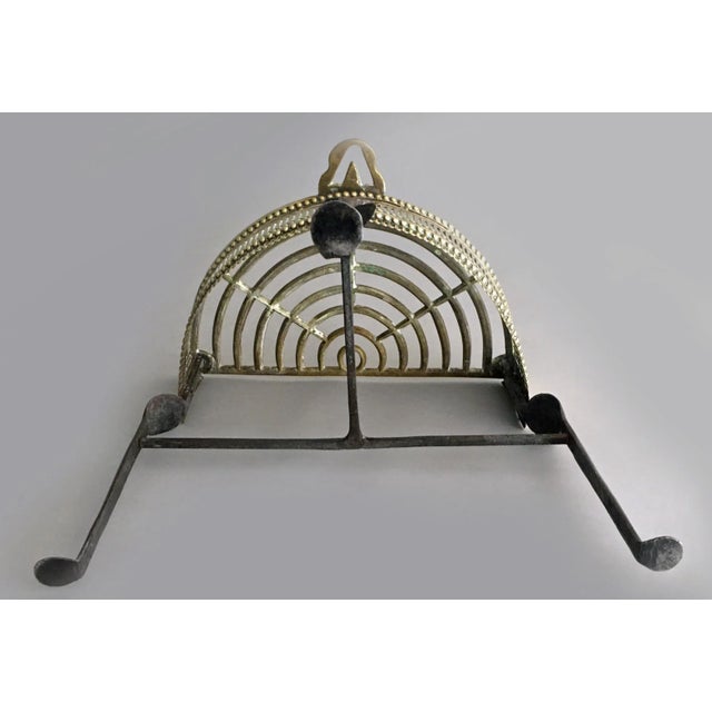 Antique Brass and Iron Half-Round Trivet For Sale - Image 9 of 9