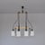 Italian Six-Light Chandelier in Brass, Black Metal and Opaline Glass, 1950s For Sale - Image 9 of 16