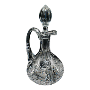 Vintage Crystal Wine Ewer, English, Glass, Claret, Spirit Decanter, Mid Century
