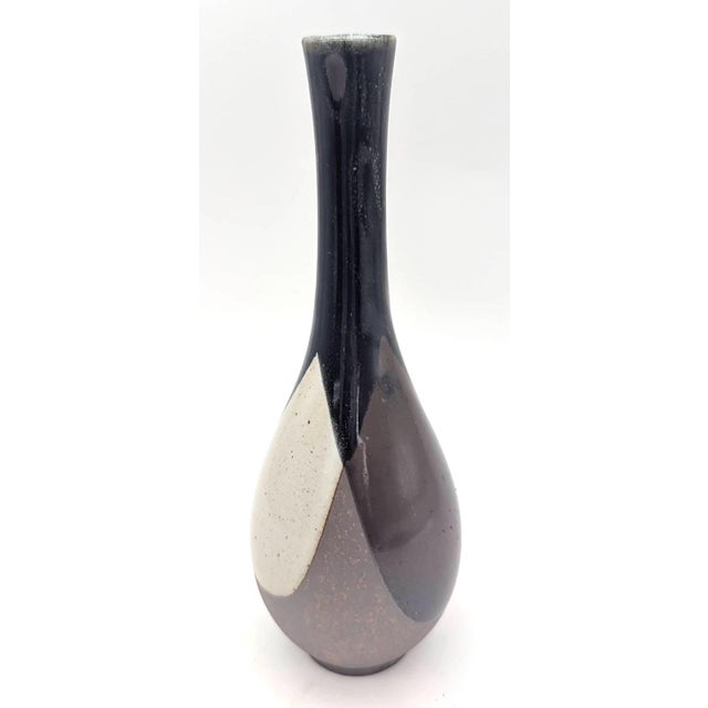 Mid-Century Modern Mid 20th Century Japanese Glazed Stoneware Bud Vase For Sale - Image 3 of 10