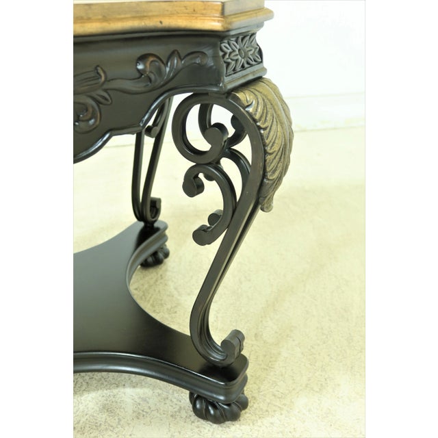 Pair Metal Base Walnut Top Decorative Lamp Tables For Sale - Image 4 of 8