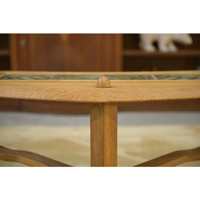 1950s Oak and Ceramic Coffee Table by Guillerme et Chambron for Votre Maison, 1950s For Sale - Image 5 of 11