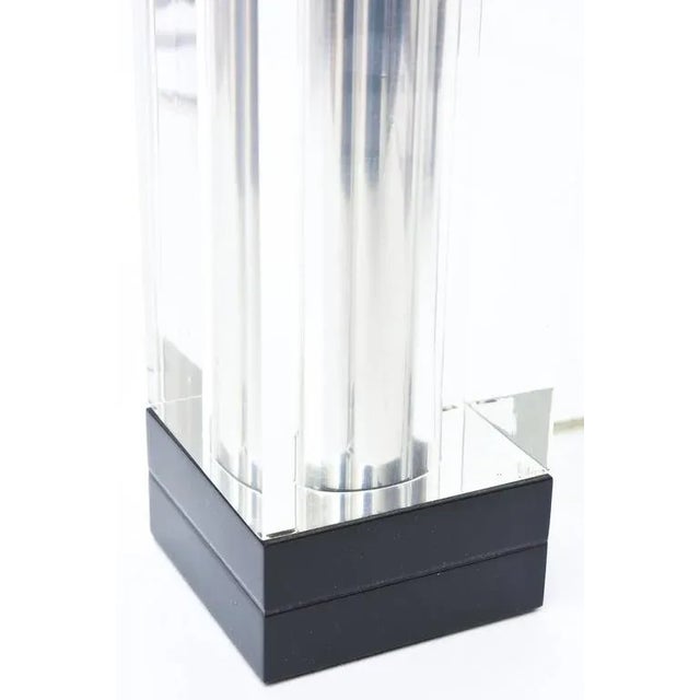 Black !990's Molini Southard Black and Clear Lucite Column Table or Desk Lamp For Sale - Image 8 of 8