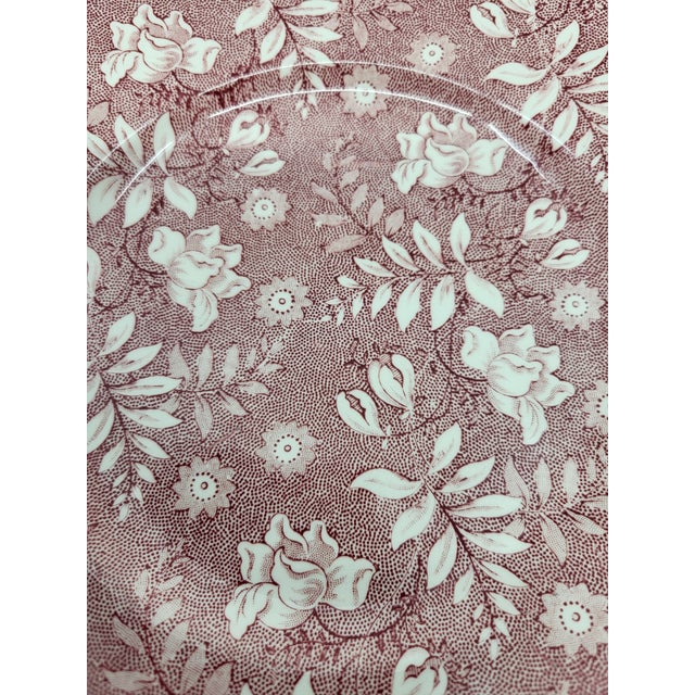 Grindley of Stoke Royal Tudor Velvet Rose England Earthenware Dessert Service, 1980s, Set of 7 For Sale - Image 9 of 10