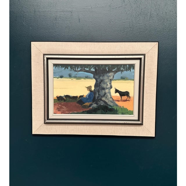 Stig Wernheden, Shepherd, 1960s, Oil Painting on Canvas, Framed For Sale - Image 9 of 11