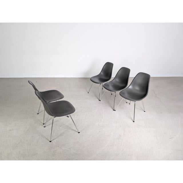 Metal Grey Side Chairs by Charles & Ray Eames for Vitra, Set of 5 For Sale - Image 7 of 14