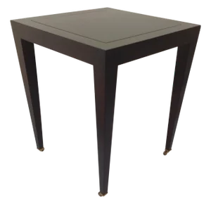C.1993 Donghia "Madrid" Square Side/End Table With Brass Sabots Castors