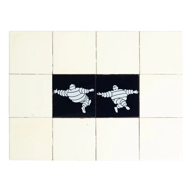 Vintage Michelin Man Tiles, 1960s, Set of 12 For Sale