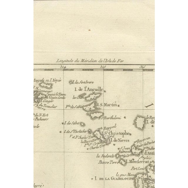 Caribbean and Lesser Antilles Enlightenment Map by Rigobert Bonne, 1780s For Sale - Image 4 of 12