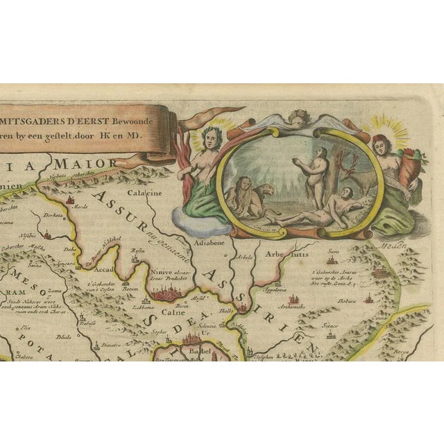 Map of Biblical Sites from Paradise to Canaan by Daniel Stoopendaal, 1686 For Sale - Image 5 of 8