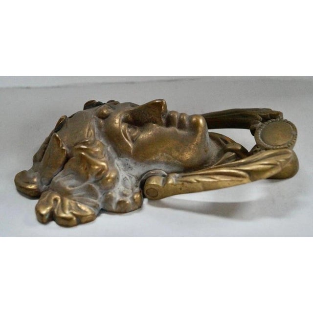 Antique Victorian Brass Head of Dionysus Door Knocker, 1900 For Sale - Image 4 of 6
