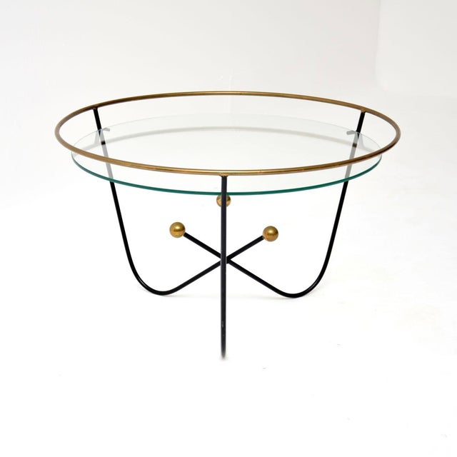Mid-Century Modern Vintage Steel and Brass Coffee Table from Edward Ihnatowicz, 1950s For Sale - Image 3 of 6