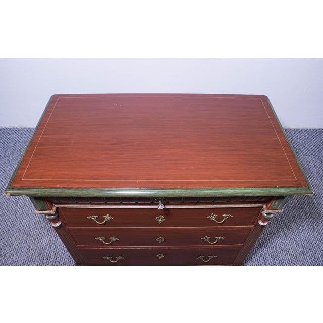 Small Antique Painted Pine Chest of 4 Drawers, Late 19th Century For Sale - Image 6 of 9