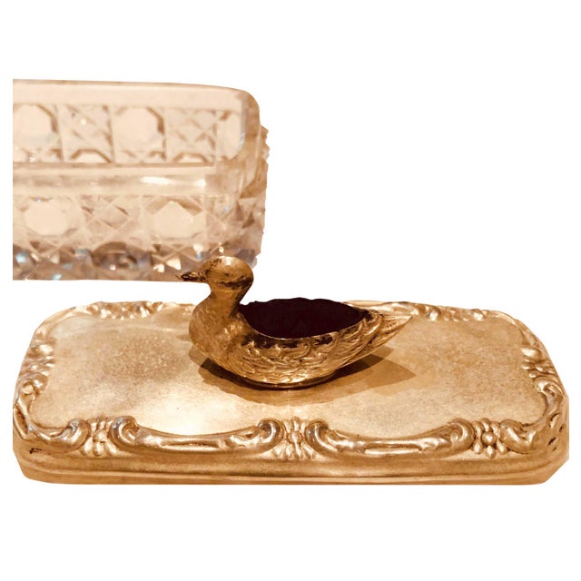 French Late 19th Century Turn of the Century Sterling Pin Box With a Duck For Sale - Image 3 of 5