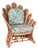 Vintage Sculptural Rattan Fan Back Palm Frond Lounge Chair For Sale