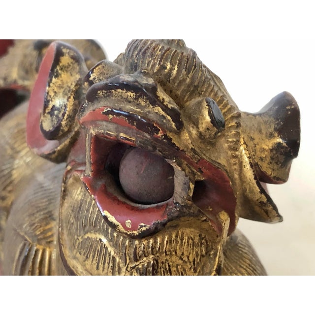 Pair of Hanging Temple Foo Dog Fragments For Sale - Image 11 of 13