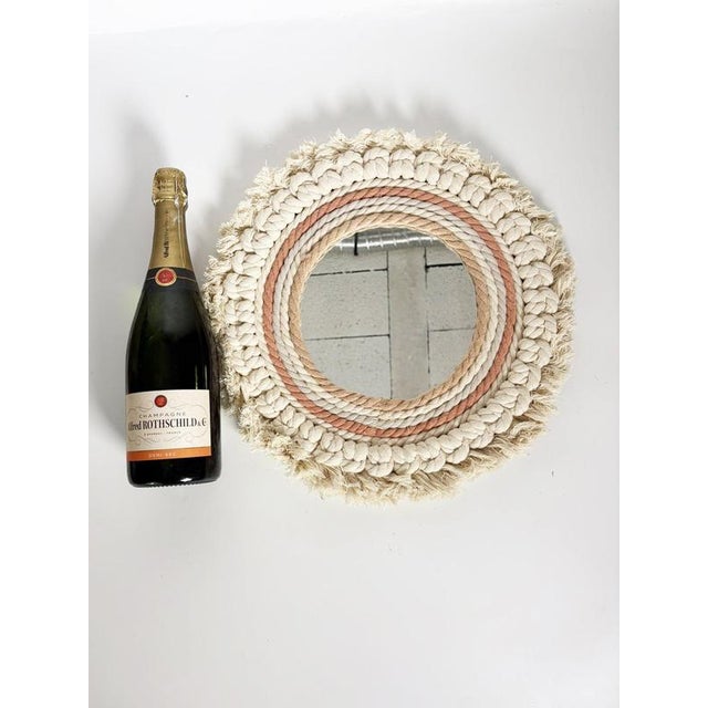 Boho Chic 21st Century Mirror with Fabric Frame, France For Sale - Image 3 of 10