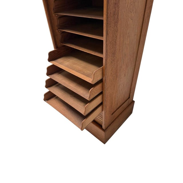 Art Nouveau Filing Cabinet with Tambour Shutter Door, 1900s For Sale - Image 4 of 12