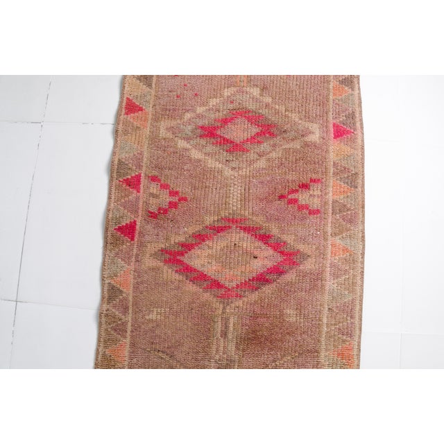 Turkish 1950s Handknotted Oushak Hallway Runner For Sale - Image 3 of 10