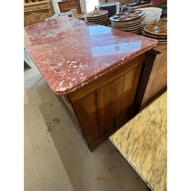 Wood 19th Century Louis Philippe Walnut Marble Top Chest of Drawer / Commodes For Sale - Image 7 of 12