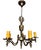 Mid-Century Modern Vintage Five Light Pewter Patina Chandelier With Dragon Scrollwork For Sale - Image 3 of 9