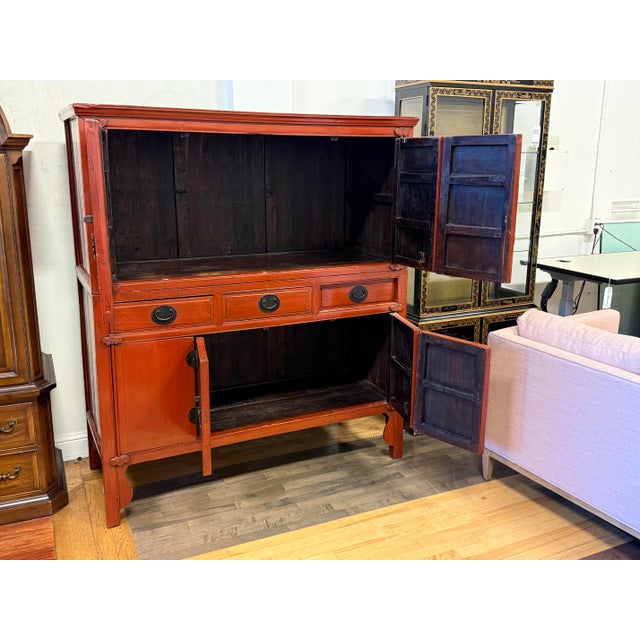 Traditional Vintage Asian Lacquered Cabinet For Sale - Image 3 of 12
