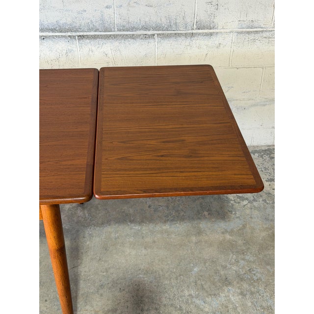 Long Teak Extendable Dining Table With Two Pull-Out Leaves Danish Mid-Century Modern 1960s For Sale - Image 10 of 11