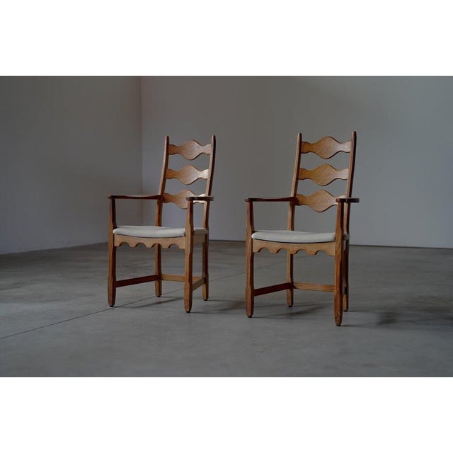 Highback Dining Chairs by Henning Kjaernulf, Denmark, 1960s, Set of 2 For Sale - Image 3 of 8