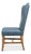 Art Deco Blue Leather Wingback Dining Chairs, High Back, Sets of 2 For Sale - Image 3 of 11