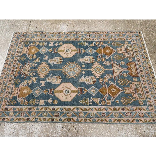 Galerie Shabab Collection Mid-20th Century Persian Malayer Throw Rug For Sale - Image 4 of 8