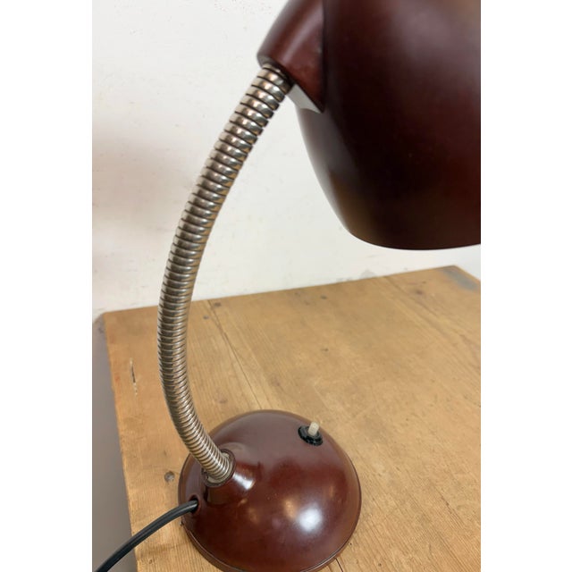 Vintage Brown Bakelite Gooseneck Table Lamp, 1960s For Sale - Image 14 of 18