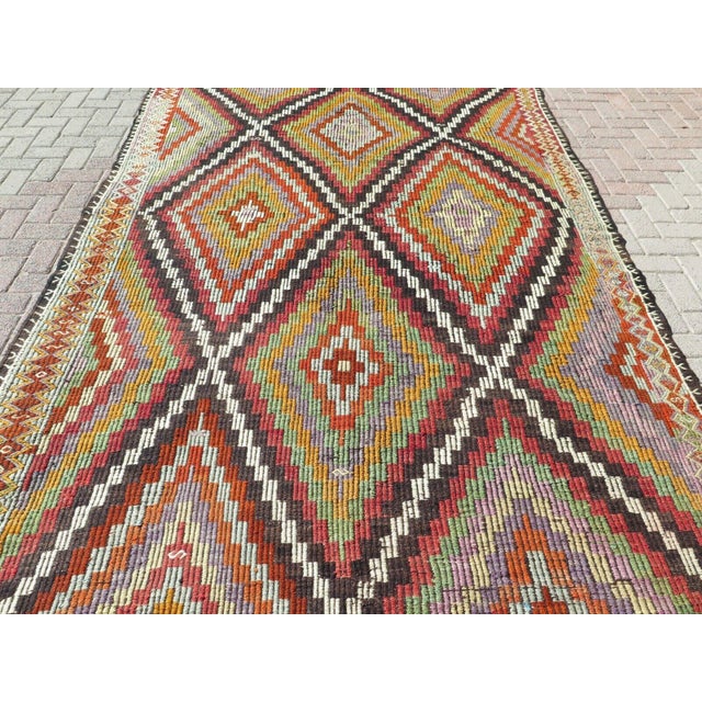 Modern Timeless Handmade Embroidered Nomadic Kilim - 80"x135" For Sale - Image 3 of 12