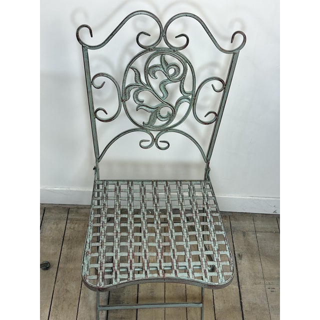 1980s Folding Wrought Iron Garden Furniture Set, 1980s, Set of 3 For Sale - Image 5 of 9